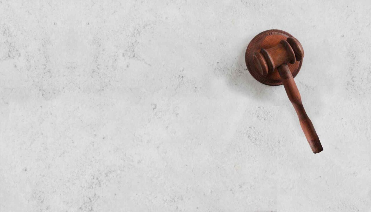 Gavel on a white background